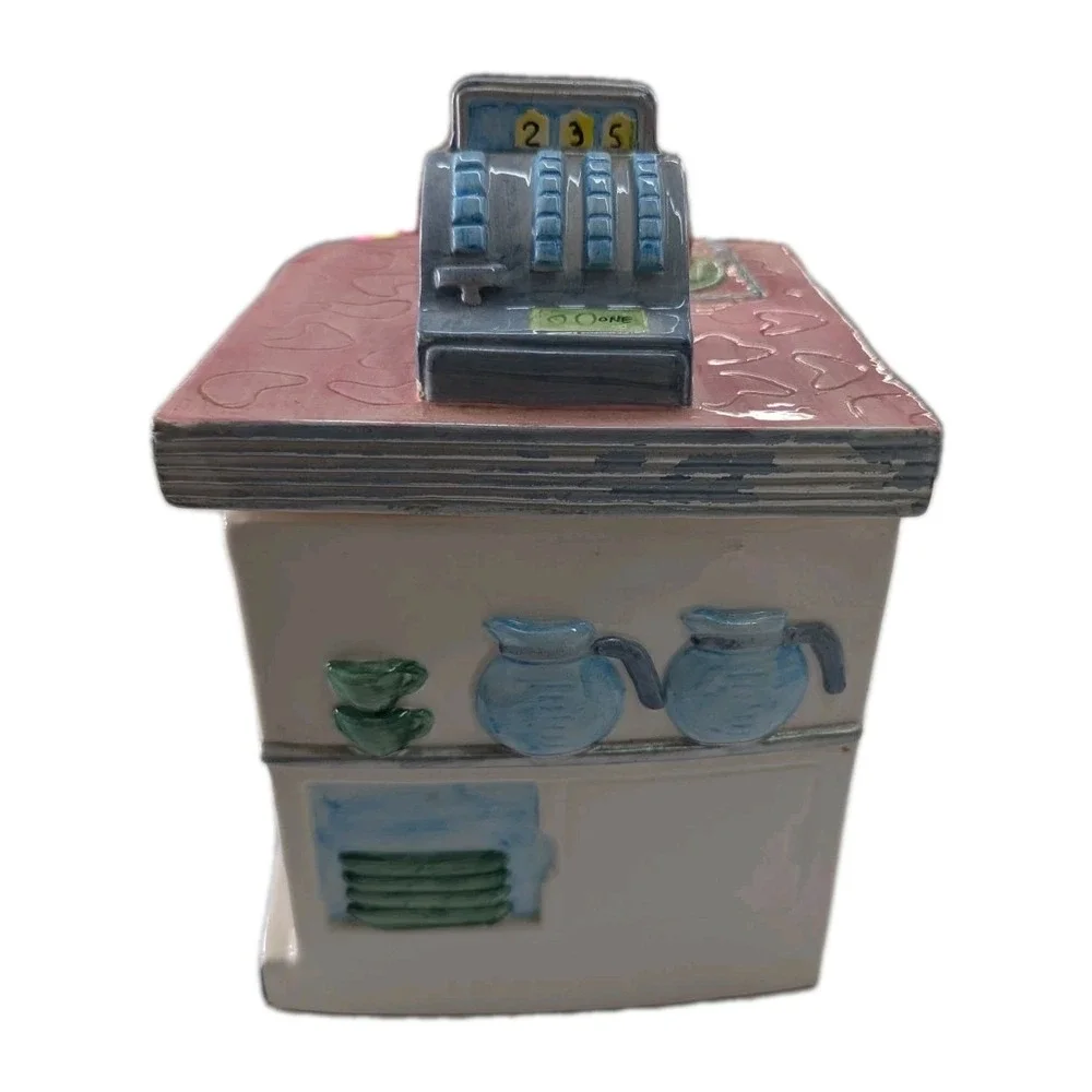 Fitz & Floyd Soda Fountain Counter With Register Canister Kitchy Vintage Omnibus
